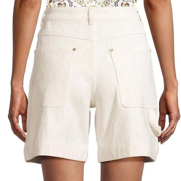 Tory Burch Cream Striped Shorts - Picture 5 of 5